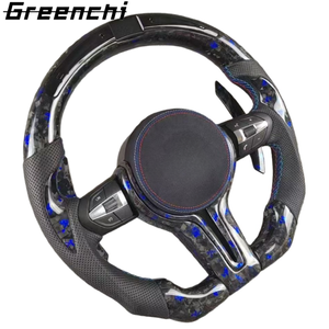 พวงมาลัยสปอร์ตแอลอีดีไม่มีถุงลมนิรภัยสปอร์ตทำจากคาร์บอนไฟเบอร์ปลอมแปลง F18 <span class=keywords><strong>F10</strong></span> M4 M3 M6 F11ตามสั่ง - Product Image 2