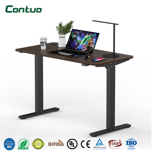 Factory Price Electric Standing Desk Single Motor Height Adjustable Sit Stand Table Home Office Computer Desk