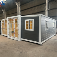 Maison préfabriquée extensible en conteneur de 40 pieds, 30 pieds, 20 pieds, en acier léger, pliable, préfabriquée, petite maison, villa, maison modulaire pliable