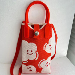 Sac à main tricoté pour téléphone portable, mini sac à bandoulière en forme de cœur pour femme, sac à main d'amour, pochette et sac à main - Product Image 3