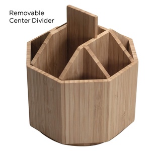 Porte-ustensiles rotatif à 360° en bambou, support de <span class=keywords><strong>rangement</strong></span> pour ustensiles de <span class=keywords><strong>cuisine</strong></span>, <span class=keywords><strong>petit</strong></span> pot pour ustensiles, vaisselle, organisateur de <span class=keywords><strong>cuisine</strong></span> - Product Image 3