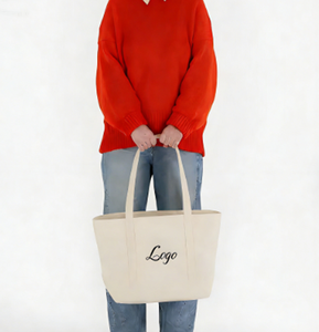 Sac de courses écologique en toile de coton traditionnelle avec logo personnalisé, réutilisable, avec poche intérieure - Product Image 1