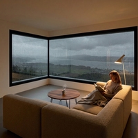 Ventanas de Aluminio Insonorizadas de Diseño Minimalista Deezon NFRC para Villa, Vidrio Templado Impermeable, Ahorro de Energía, Ecológicas, Fijas
