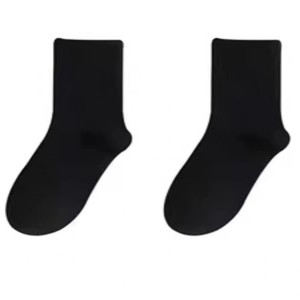 Men's Crew Socks Mid-Calf Solid Color Polyester Sweat-Absorbent Casual Daily Wear 5 Colors Mixed - Product Image 5