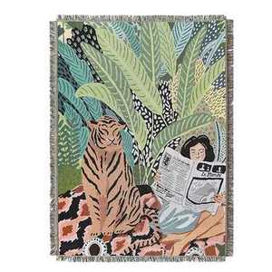 DaiRui Sofa Slipcover Protector Knitted <strong>Large</strong> Fringed Cotton <strong>Custom</strong> Throw Blanket Woven <strong>Tapestry</strong> - Product Image 4