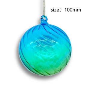 BSCI Factory Direct Sales Latest Design Christmas Ornaments Hand-blown <strong>Baubles</strong> Blue and <strong>Green</strong> Gradient Glass Ball Ornaments - Product Image 2