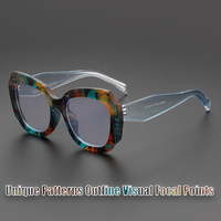 Surdimensionné polygone carré Anti lumière bleue lunettes femmes créateur de mode couleur contraste TR90 néon presbytie lunettes 2025