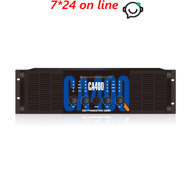 CA40Q Toroidal Transformer Power Amplifier 4x3000W 4Ω High CMRR Balanced Input Hydraulic Circuit Breaker Stereo/Bridge/Parallel