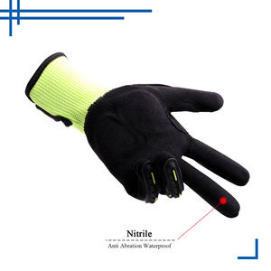 PRISAFETY الكثير الأسهم الصناعية السقالات النتريل السلس انخفض اليد العمل مقاومة للاهتراء tpr تأثير إعادة قفاز ميكانيكي - Product Image 5