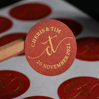 Logo personnalisé feuille d'or estampage à chaud autocollants en papier étiquettes d'emballage de luxe avec votre propre conception pour les entreprises