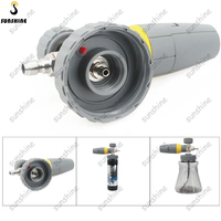 Lance à mousse épaisse SS Upgraded Easy Lock Snow Foam Blaster avec bouteille transparente, canon à mousse réglable pour le lavage de voiture