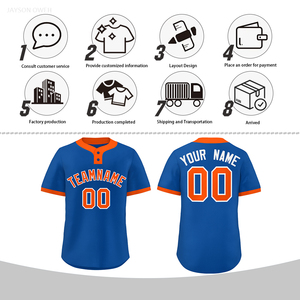 Maillots de baseball personnalisés de haute qualité à col en cœur de poulet, respirants et imprimés, grandes tailles - Product Image 5