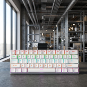 คีย์บอร์ดเกมมิ่งแบบกลไก 61 คีย์ RGB Backlit 3 โหมด USB แบบมีสาย BT 2.4G การเชื่อมต่อไร้สายสำหรับอีสปอร์ตคอมพิวเตอร์เดสก์ท็อป - Product Image 1