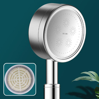 Pommeau de douche de style européen en acier inoxydable chromé de haute qualité à 9 fonctions, haute pression, brossé, grand modèle moderne