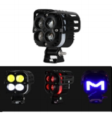 Nouvelle Arrivée Phare Antibrouillard LED Tout-Terrain 40W Blanc/Jaune Projecteur Bi-LED à Trois Lentilles Étanche IP67 5000 Lumens pour