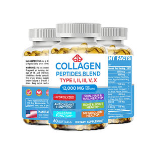 Colágeno Hidrolizado Multiplicado, Péptidos, Glucosamina y Probióticos para el Soporte de Huesos y Articulaciones, Beneficios para la Belleza, Cápsulas Blandas para Adultos - Product Image 1