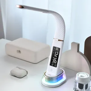 Dokunmatik karartma rgb renkli işık USB girişli şarj cihazı esnek boyun zaman saati alarm başucu okuma atmosfer led masa lambası
