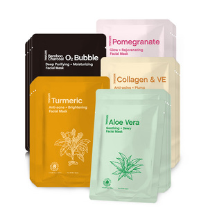 Coreano antienvejecimiento colágeno <span class=keywords><strong>Aloe</strong></span> Vera cúrcuma seda máscara Facial hoja tamaño de viaje vitamina C té verde para el cuidado de la piel cara - Product Image 1