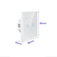Interrupteurs muraux tactiles Wi-Fi Tuya Smart EU 1 2 3 4 Gang avec fil neutre, commande vocale Alexa Google Home