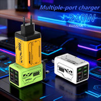 Chargeur mural USB multi-ports 4 USB A + 2 Type C PD25W Adaptateur de charge rapide pour les voyages Compatible avec les prises US UK EU