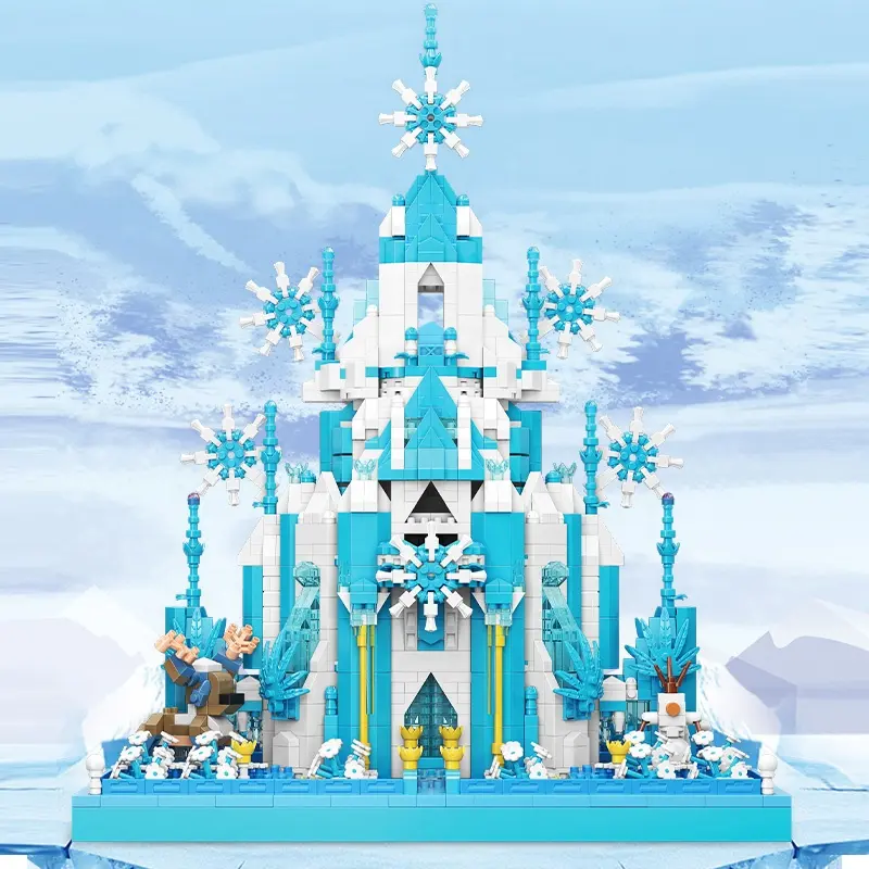 Micro Particles Brick Sets Frozen Wonderland Princess Play Disneys Ice Castle Building Block Toys And Gifts For Christmas Day