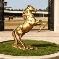 Sculpture de cheval en bronze grandeur nature sur mesure, décoration de jardin extérieur, statue équestre galopante moulée à la main pour la décoration de la propriété