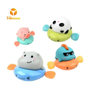 Children Bathroom Shower Play Spray Water Clockwork Pull Wire Animal Wind Up Pig Swimming Floating Bathtub Toy For Toddler