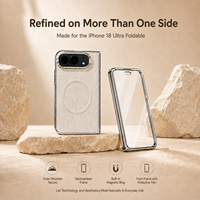 Étui de téléphone portable en cuir pliable avec protection d'écran intégrée, magnétique, de luxe, pour iPhone Duo