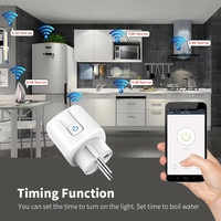 BSSY) Prise intelligente WiFi Tuya, prise EU, télécommande sans fil, adaptateur de charge, alimentation domestique via application téléphonique, minuterie