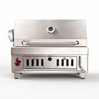 Barbecue intégré en acier inoxydable au charbon de bois pour cuisine extérieure