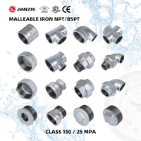 Conector de Tubería de Hierro Maleable Jianzhi Ms Price de 16 mm para Bomba de Agua por Goteo, Codo de 120 Grados para Agricultura