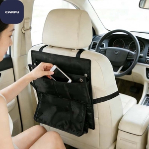 CARFU AC-2785 ที่เก็บของหลังเบาะรถยนต์คุณภาพสูง ทันสมัย ทำจากหนัง PU และโพลีเอสเตอร์อเนกประสงค์ ขนาด 65*45 ซม. แบบพับได้ แขวนได้ - Product Image 1