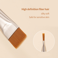 Kuas rias alis hitam halus kuas Makeup tunggal Foundation datar kuas Concealer rias alis datar artis