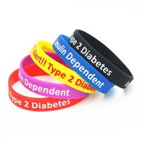 मधुमेह कंगन चिकित्सा चेतावनी प्रकार 2 मधुमेह इंसुलिन निर्भर सिलिकॉन Wristband Armband नर्स चूड़ी के साथ कस्टम लोगो