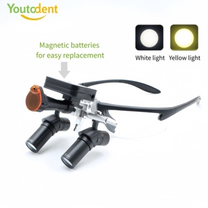 Occhiali Ingrandenti Dentali Elettrici Ergonomici con Attrazione Magnetica, Lenti Ottiche Sostituibili 4X 5X 6X, Lampada Wireless - Product Image 2