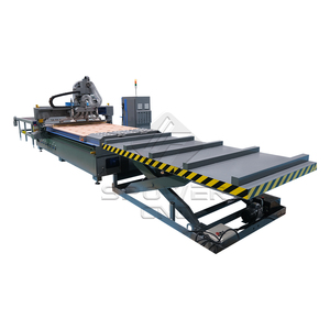 Línea de Producción de Muebles de Panel de Alta Velocidad, Máquina CNC ATC Nesting con Plataforma de Carga y Descarga Automática - Product Image 2