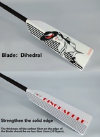 Pagaie de dragon boat monobloc en fibre de carbone préimprégnée personnalisée en gros, approuvée IDBF, haute performance, lame super fine 330g