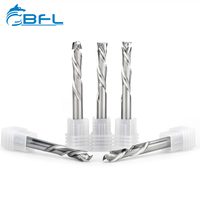 Fraise à compression spirale à 2 dents BFL en carbure de tungstène, coupe haut-bas, pour défonceuse CNC et finition du bois