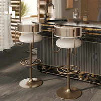 Chaise de bar de luxe de style moderne pour hôtel, restaurant, villa, salle à manger, cadre en métal, rembourrage en tissu, chaise haute, mobilier