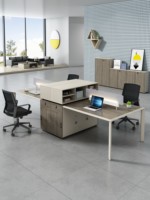 Bureau de travail moderne et durable pour 2 à 6 personnes, ergonomique, pour la maison/le bureau, avec armoire de rangement – Offre spéciale
