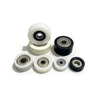 Roulettes de porte coulissante d'usine, roues plates en nylon blanc avec roulement 608