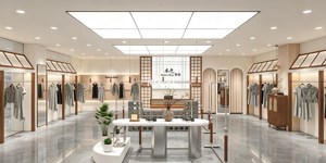 Espositore per <span class=keywords><strong>Abbigliamento</strong></span> Femminile Personalizzato, Stand in Acciaio Inox con Motivo Marmorizzato, Rastrelliera in MDF, Appendiabiti in Metallo Dorato per Boutique - Product Image 2