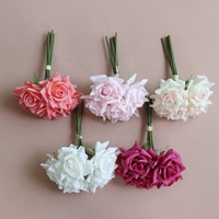 Vente en gros de Roses artificielles en Latex, bouquet de fleurs au toucher réel pour décoration de mariage, centre de table fleur