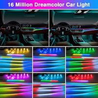 Contrôle universel par application 18 en 1 Symphony Lumière d'ambiance Intérieur de voiture LED Guide acrylique Bandes à fibre optique Symphony Lumière d'ambiance