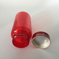 En Plastique PET 150ml / 150cc couleur rouge transparente bouteilles de capsules, comprimés récipients d'emballage de catégorie comestible écologique