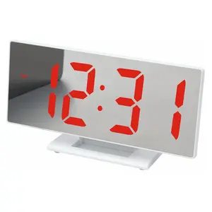 Night Visible LED Display Digital Alarm Clock Battery Operated Bedside Home Travel Time Clock