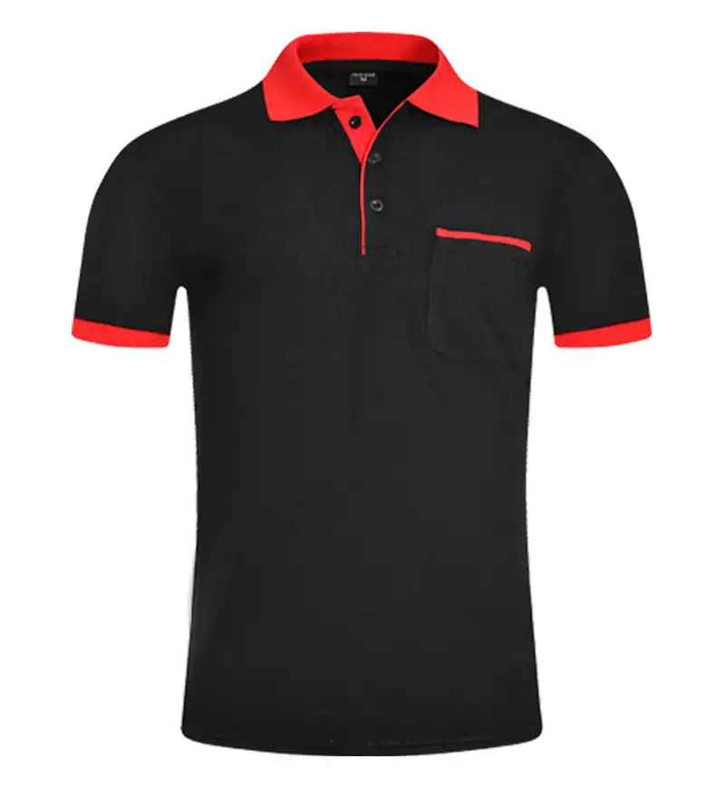 Polyester and spandex Polo Label Shirt With Front Pocket label & Pocket Polo T Shirt Custom logo printing blank Polo t shirts