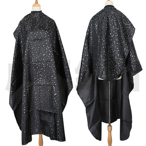 Cape de coiffure noire et blanche à motif étoile en polyester, anti-adhésive, pour salon de coiffure, taille comme indiquée - Product Image 3