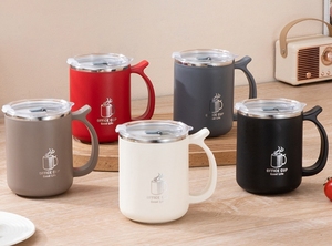 Tazas de Viaje de Acero Inoxidable 304 + PP de 500 ml con Logotipo Personalizado, Tazas de Oficina Aisladas para Beber, <span class=keywords><strong>Taza</strong></span> de Café Económica con Tapas Antiderrames - Product Image 2