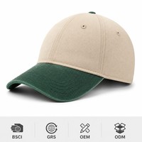 Gorra de Béisbol Personalizada de Fábrica, Dos Tonos, Negro y Caqui, 6 Paneles, Visera Curva, Gorras de Moda Urbana de Lujo, Proveedor Mayorista